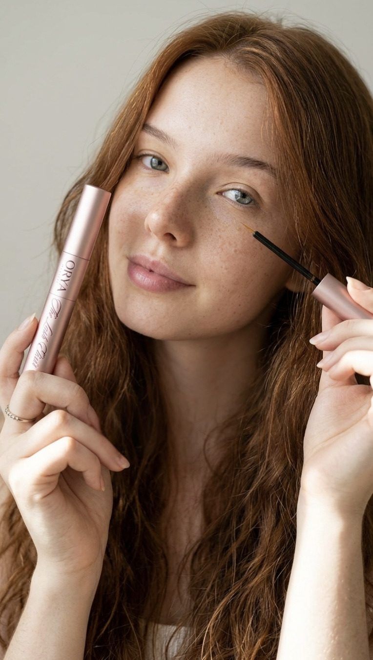 The applicator brush at the lash line
