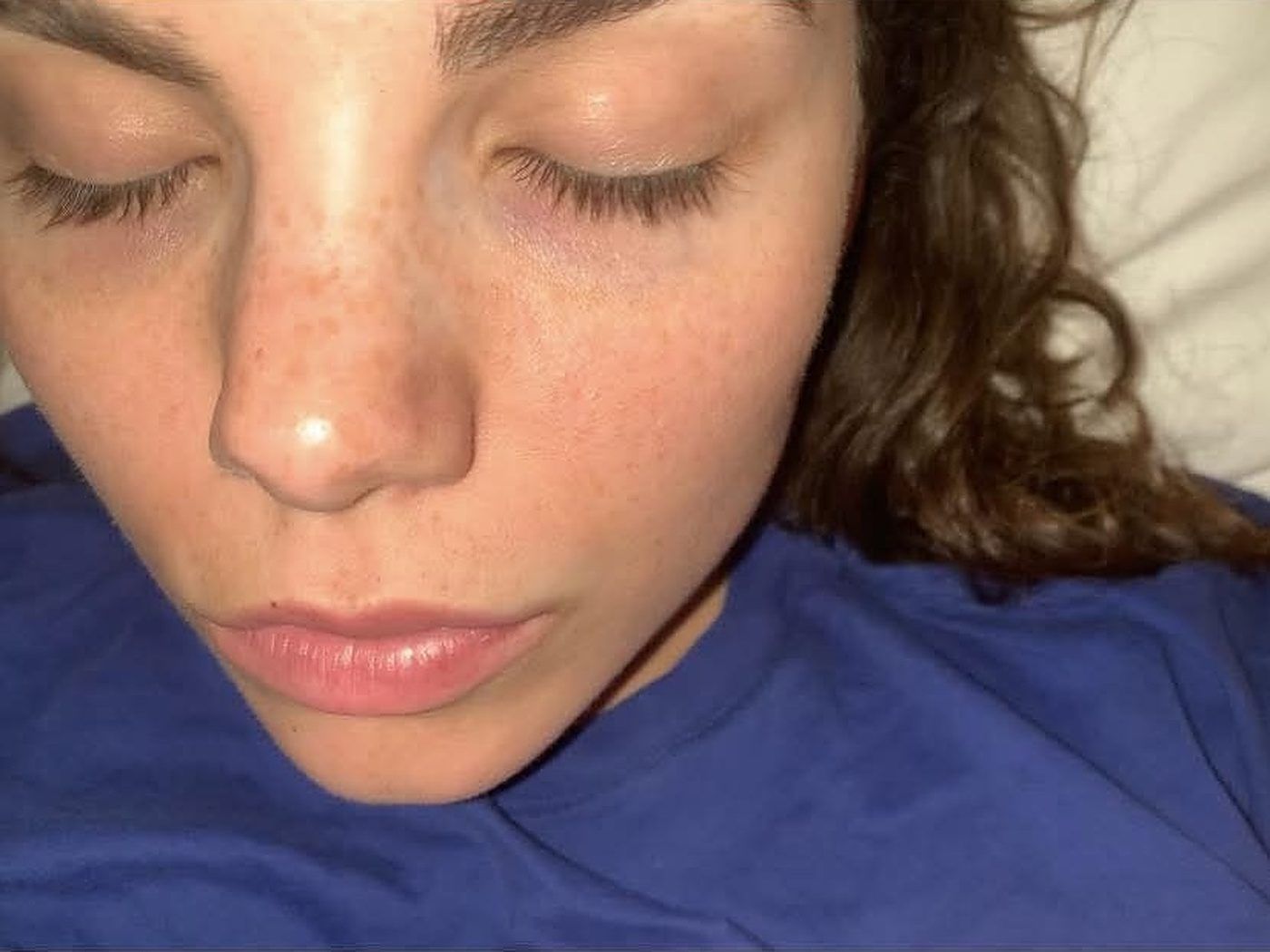 Rafaëlle's lashes before Orya